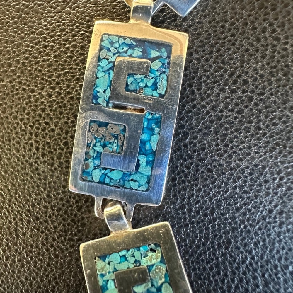 Taxco Sterling Silver Turquoise Bracelet - Picture 3 of 4